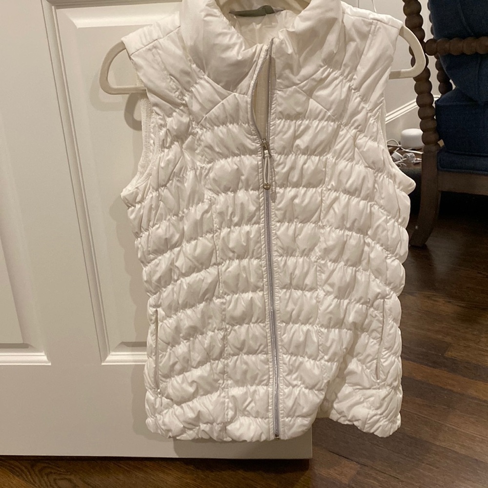 Athleta White Quilted Vest
